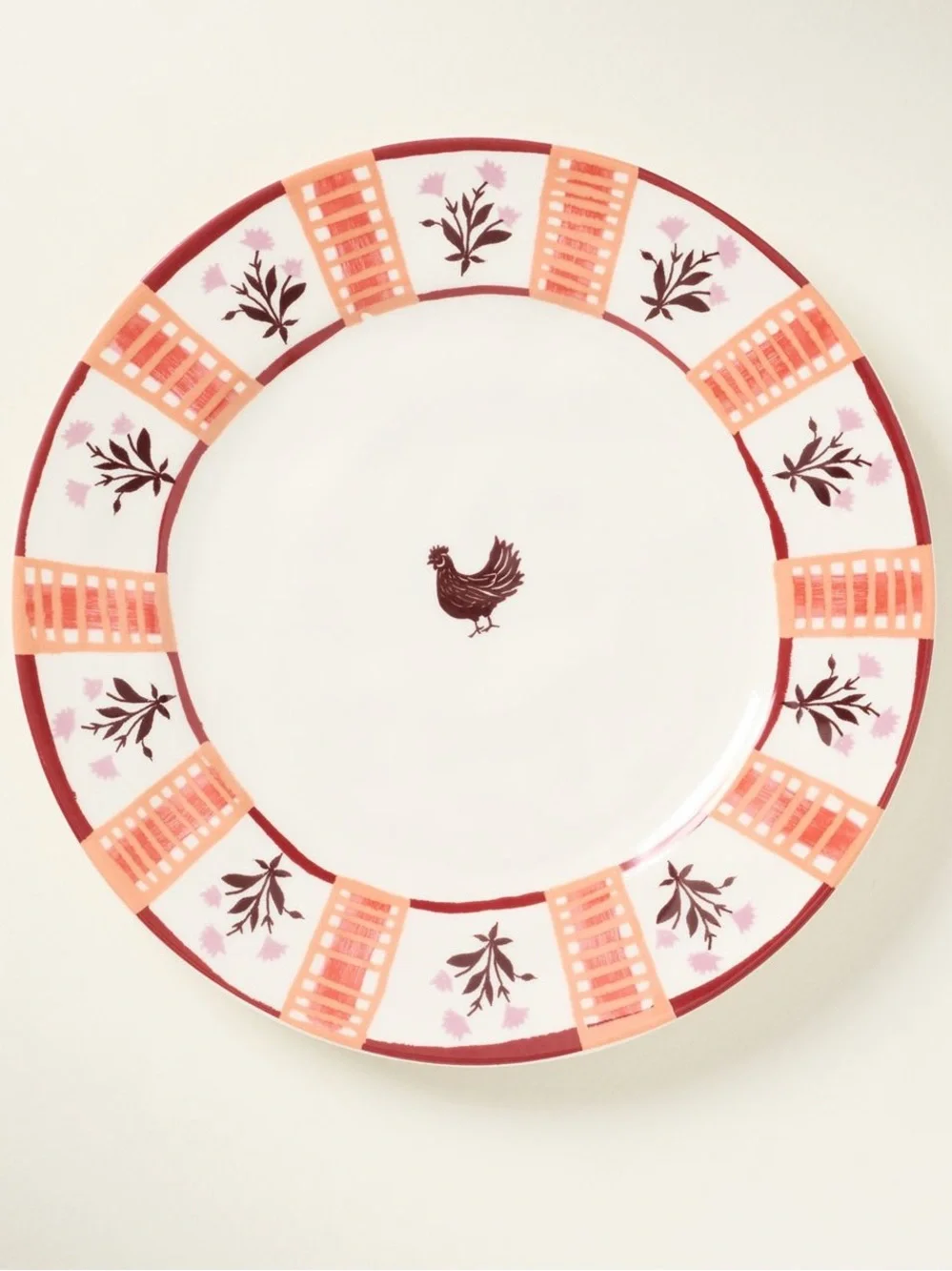 Anthropologie Millie Stoneware Dessert Plate Chicken